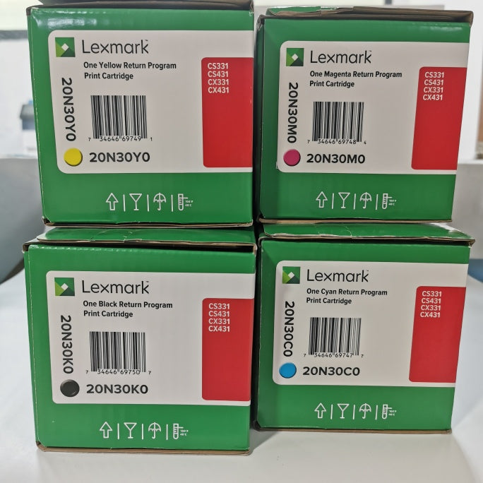 20N30K0 20N30C0 20N30M0 20N30Y0 Lexmark toner for CX431adw and CS431.