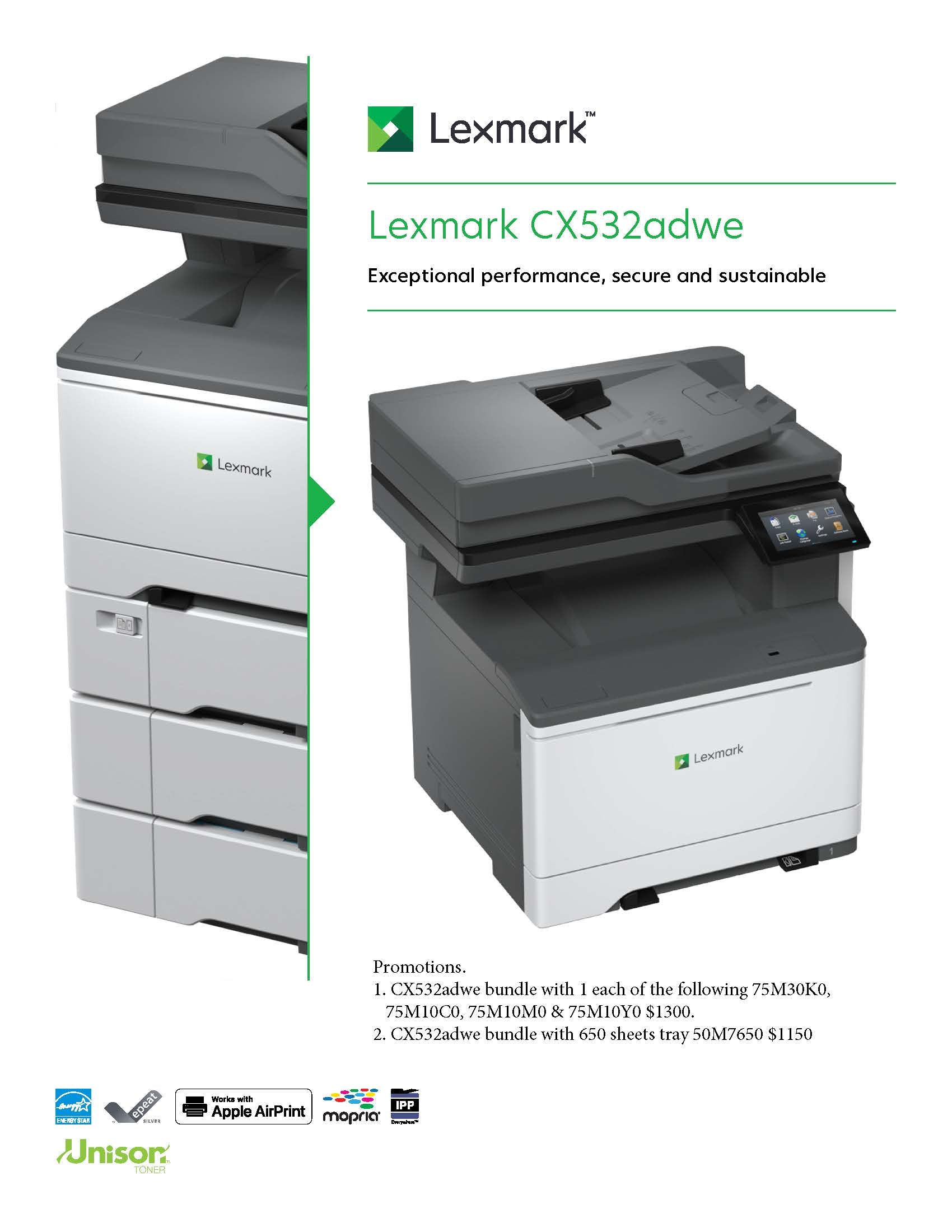 LexmarkPrinter. CX532adwe. MFP, printer,Multi function Printer. – Apac ...
